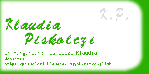 klaudia piskolczi business card